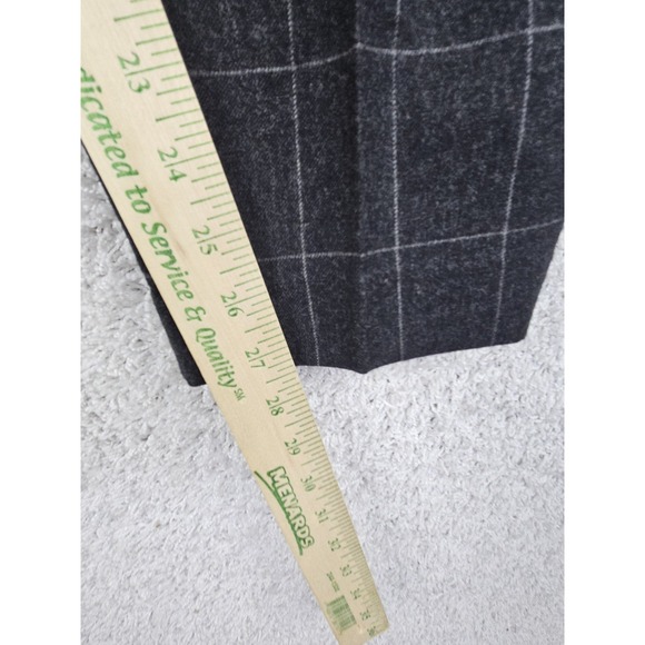 Vintage Liz Claiborne Windowpane Plaid Wool Pants Petites Size 10 Made USA Black - Picture 5 of 13